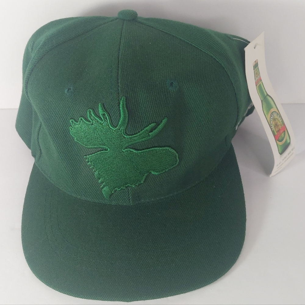 Forest Green Moosehead Lager Embroidered Snapback Cap Made By Karbon